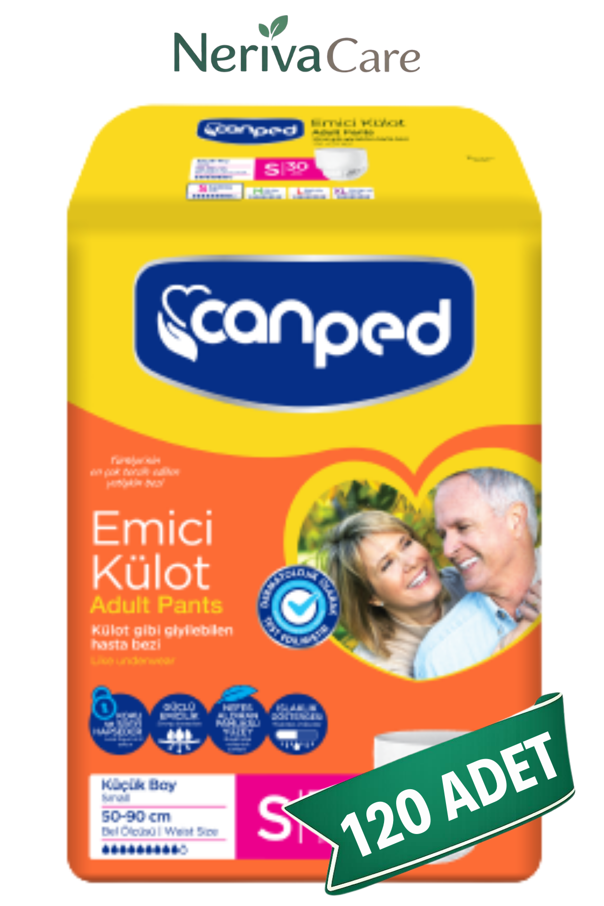 Canped Emici Külot Hasta Bezi S Beden 120 Adet | Small Boy Yüksek Emicilik