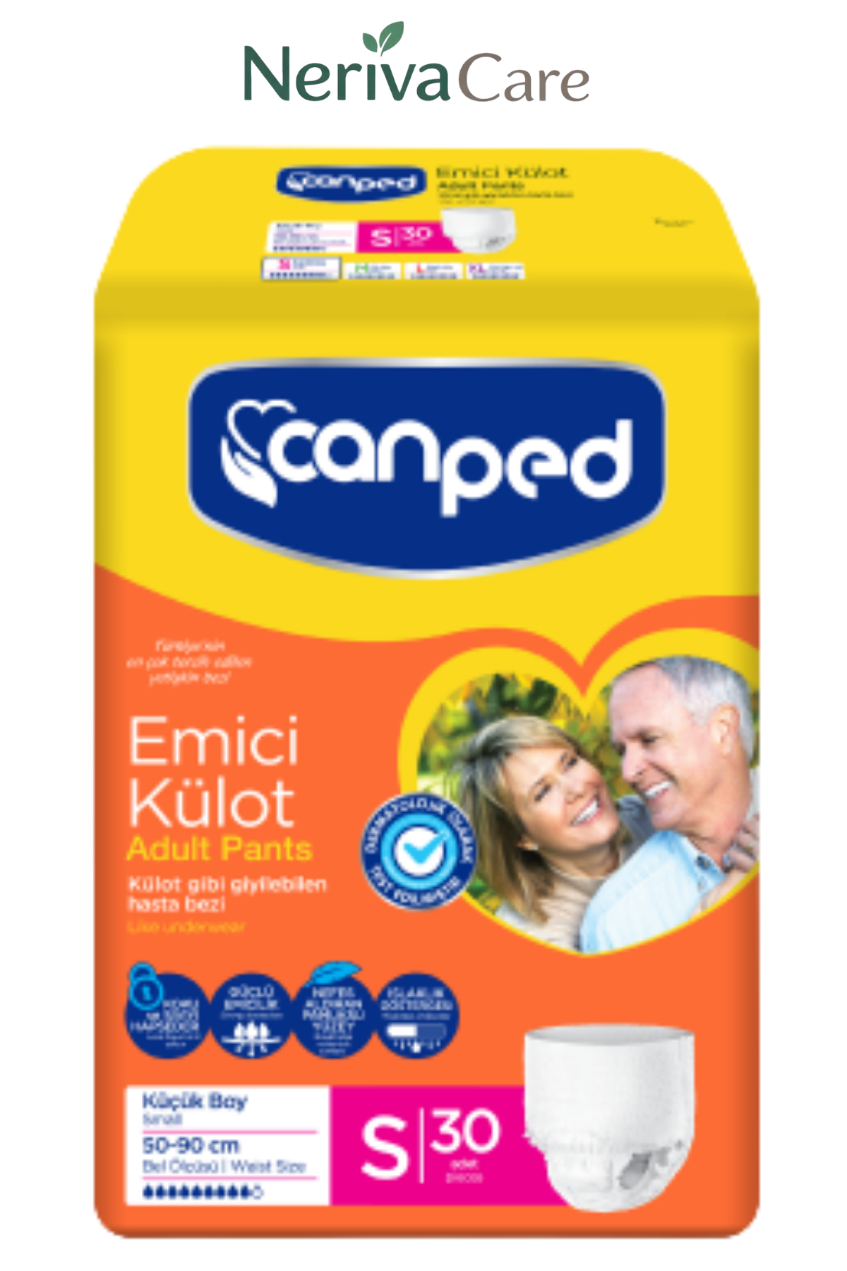 Canped Emici Külot Hasta Bezi S Beden 30 Adet | Small Boy Yüksek Emicilik
