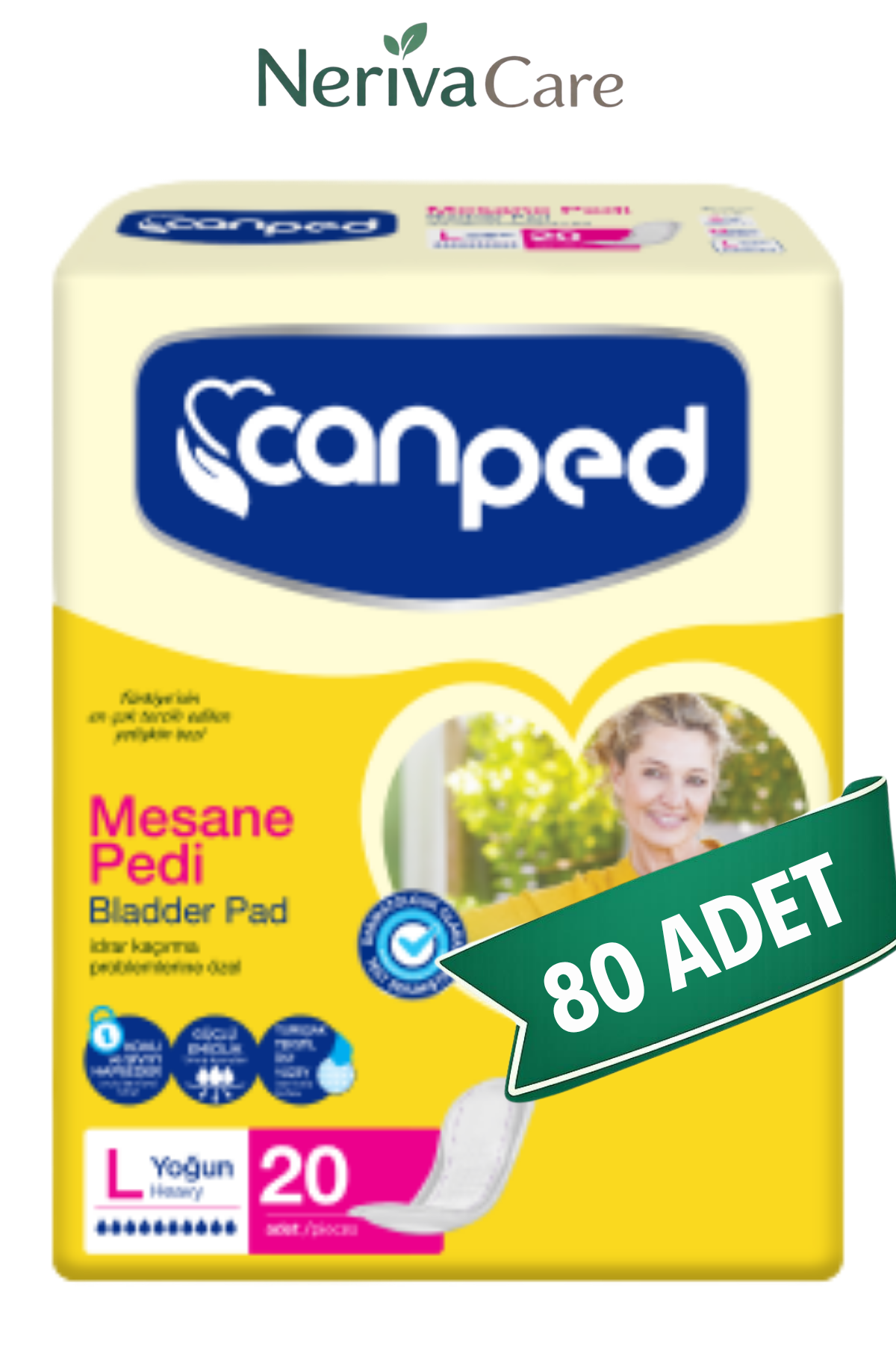 Canped Mesane Pedi L Beden 80 Adet | Large Boy Yüksek Emicilik