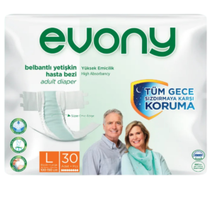 Evony Bel Bantlı Yetişkin Hasta Bezi L 30 Adet