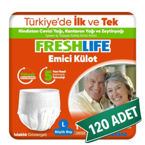 FreshLife Emici Külot Hasta Bezi L Beden 120 Adet | Large Boy Yüksek Emicilik