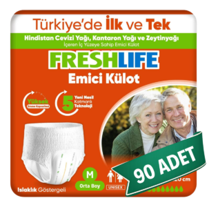 FreshLife Emici Külot Hasta Bezi M Beden 90 Adet | Medium Boy Yüksek Emicilik