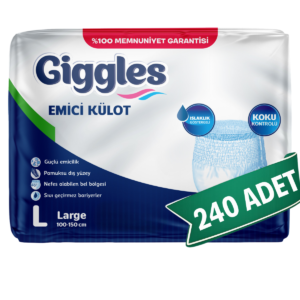 Giggles Emici Külot Hasta Bezi L Beden 240 Adet | Large Boy Yüksek Emicilik
