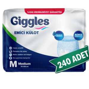 Giggles Emici Külot Hasta Bezi M Beden 240 Adet | Medium Boy Yüksek Emicilik