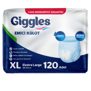 Giggles Emici Külot Hasta Bezi XL Beden 120 Adet | XLarge Boy Yüksek Emicilik
