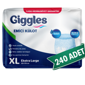 Giggles Emici Külot Hasta Bezi XL Beden 240 Adet | XLarge Boy Yüksek Emicilik