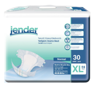 Jender Yetişkin Hasta Bezi Bel Bantlı Hasta Bezi XL Beden 30 Adet | XLarge Boy Orta Emicilik