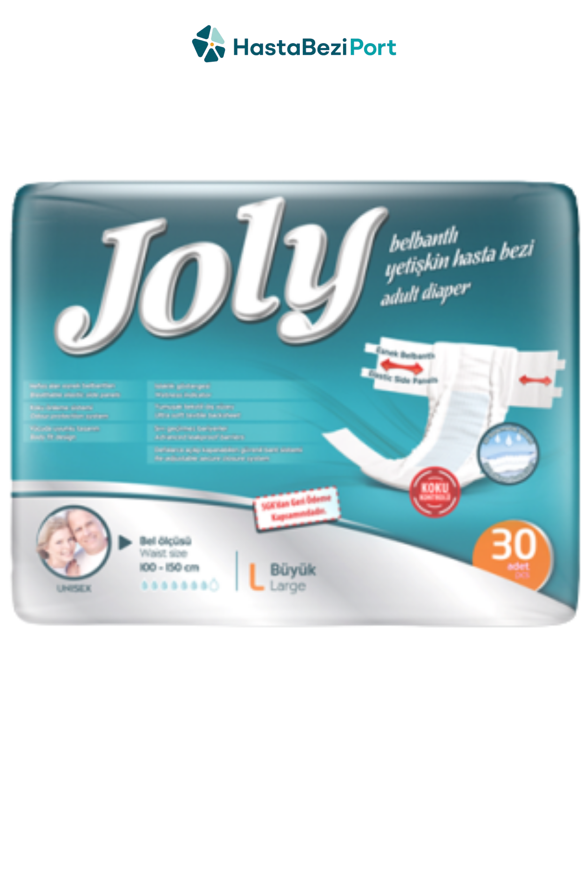 Joly Bel Bantlı Hasta Bezi L Beden 30 Adet | Large Boy Yüksek Emicilik