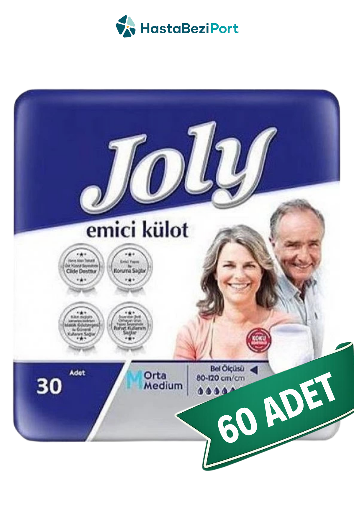 Joly Emici Külot Hasta Bezi M Beden 60 Adet | Medium Boy Yüksek Emicilik
