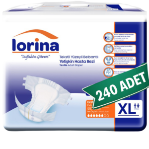Lorina Yetişkin Hasta Bezi Bel Bantlı Hasta Bezi XL Beden 240 Adet | XLarge Boy Orta Emicilik