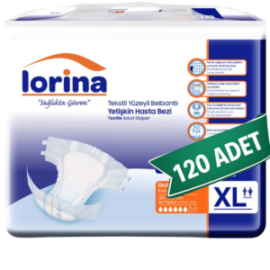 Lorina Yetişkin Hasta Bezi Bel Bantlı Hasta Bezi XL Beden 120 Adet | XLarge Boy Orta Emicilik