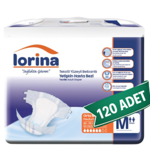 Lorina Yetişkin Hasta Bezi Bel Bantlı Hasta Bezi M Beden 120 Adet | Medium Boy Orta Emicilik