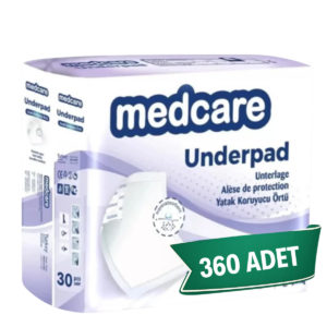 Medcare 60x90 Yatak Koruyucu Örtü 360 Adet (30'lu 12 Paket) – Ekonomik Hasta Altı Örtü