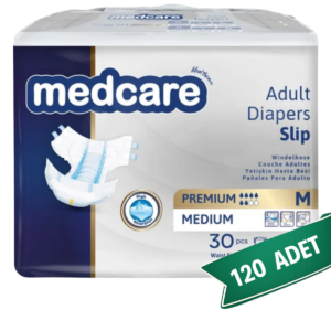 Medcare Premium Bel Bantlı Hasta Bezi 6 Damla M 120 Adet (30x4 Paket)