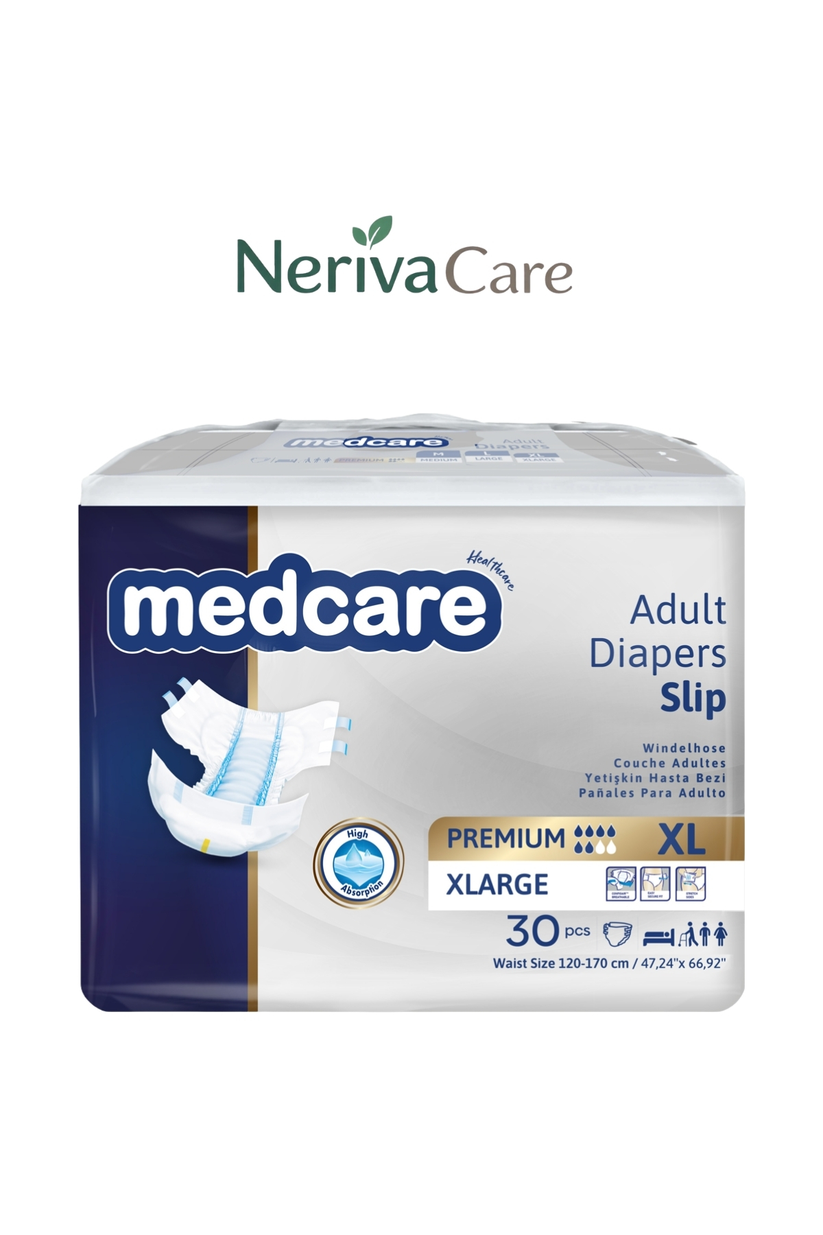 Medcare Premium Bel Bantlı Hasta Bezi 6 Damla XLarge (XL) 30 Adet