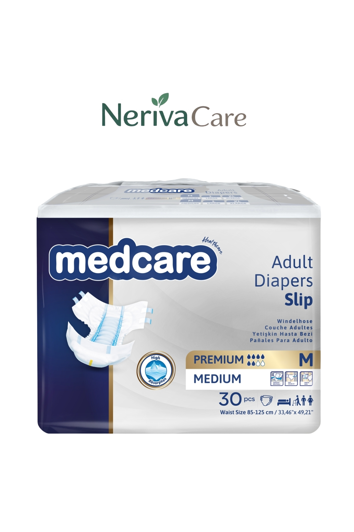Medcare Premium Bel Bantlı Hasta Bezi 6 Damla Medium (M) 30 Adet