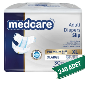 Medcare Premium Bel Bantlı Hasta Bezi 6 Damla XL 240 Adet (30x8 Paket)