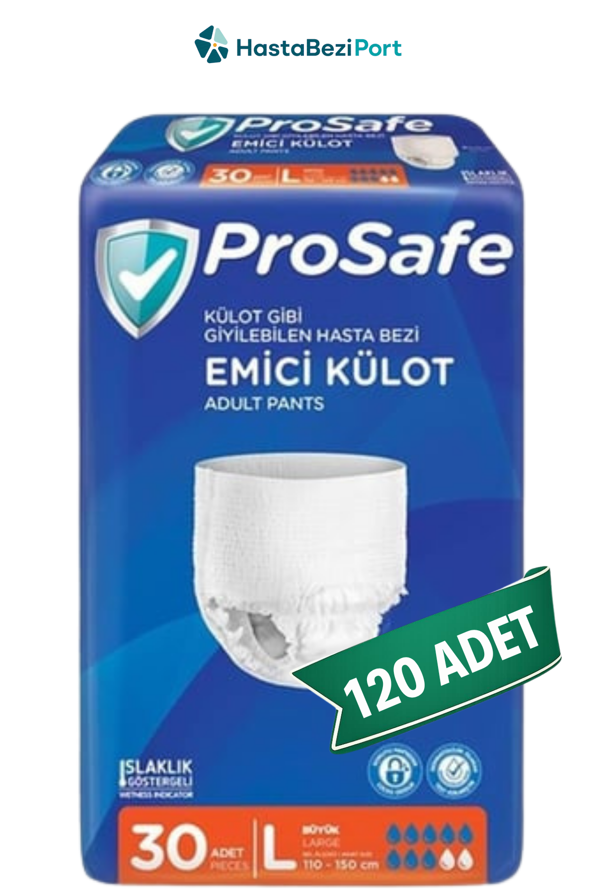 Prosafe Emici Külot Hasta Bezi L 120 Adet | Large Boy Yüksek Emicilik