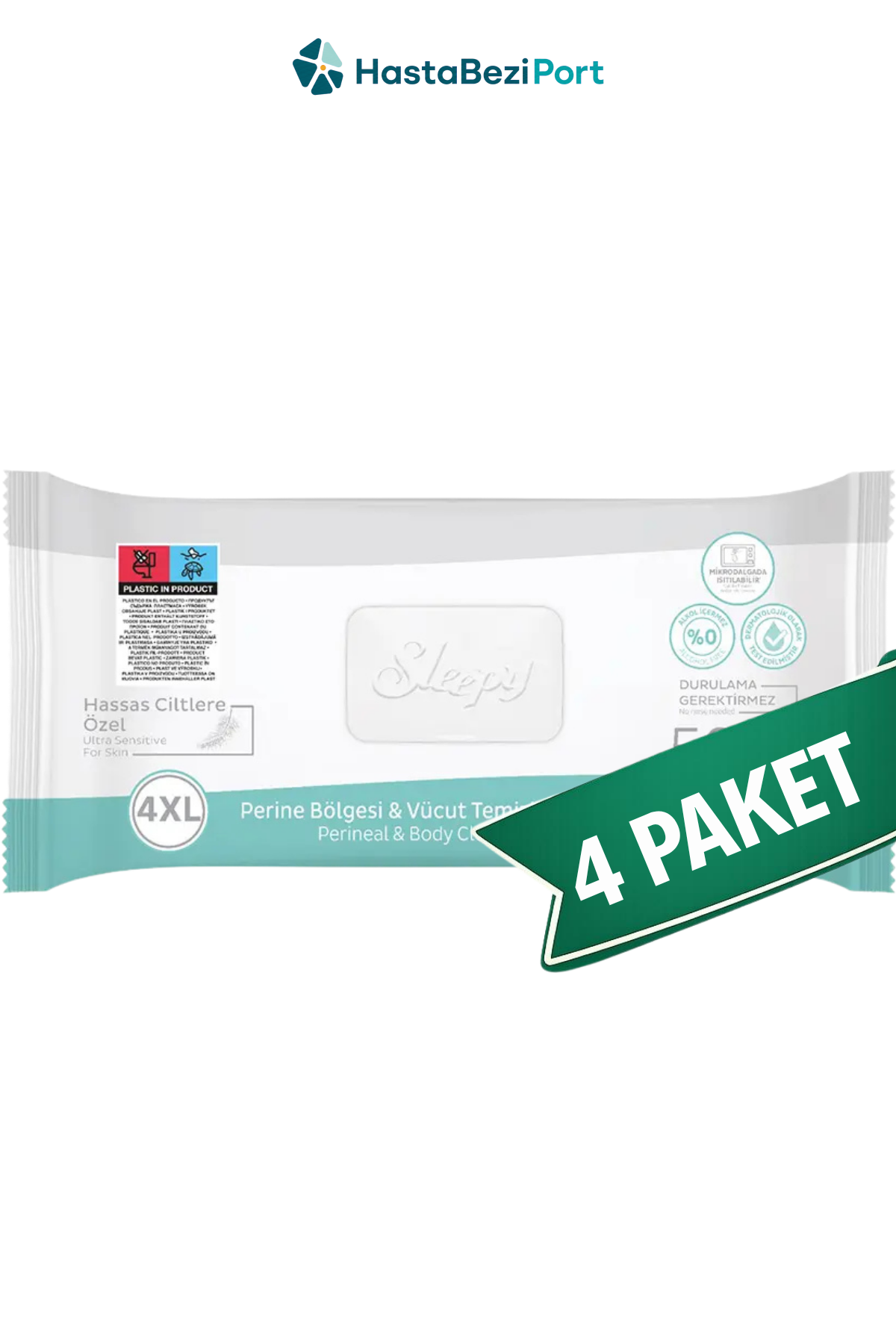 Sleepy Perine Temizleme Havlusu 4XL 50'li x 4 Paket – Yetişkin Hasta Temizleme Mendili