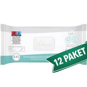 Sleepy Perine Temizleme Havlusu 4XL 50'li x 12 Paket – Yetişkin Hasta Temizleme Mendili