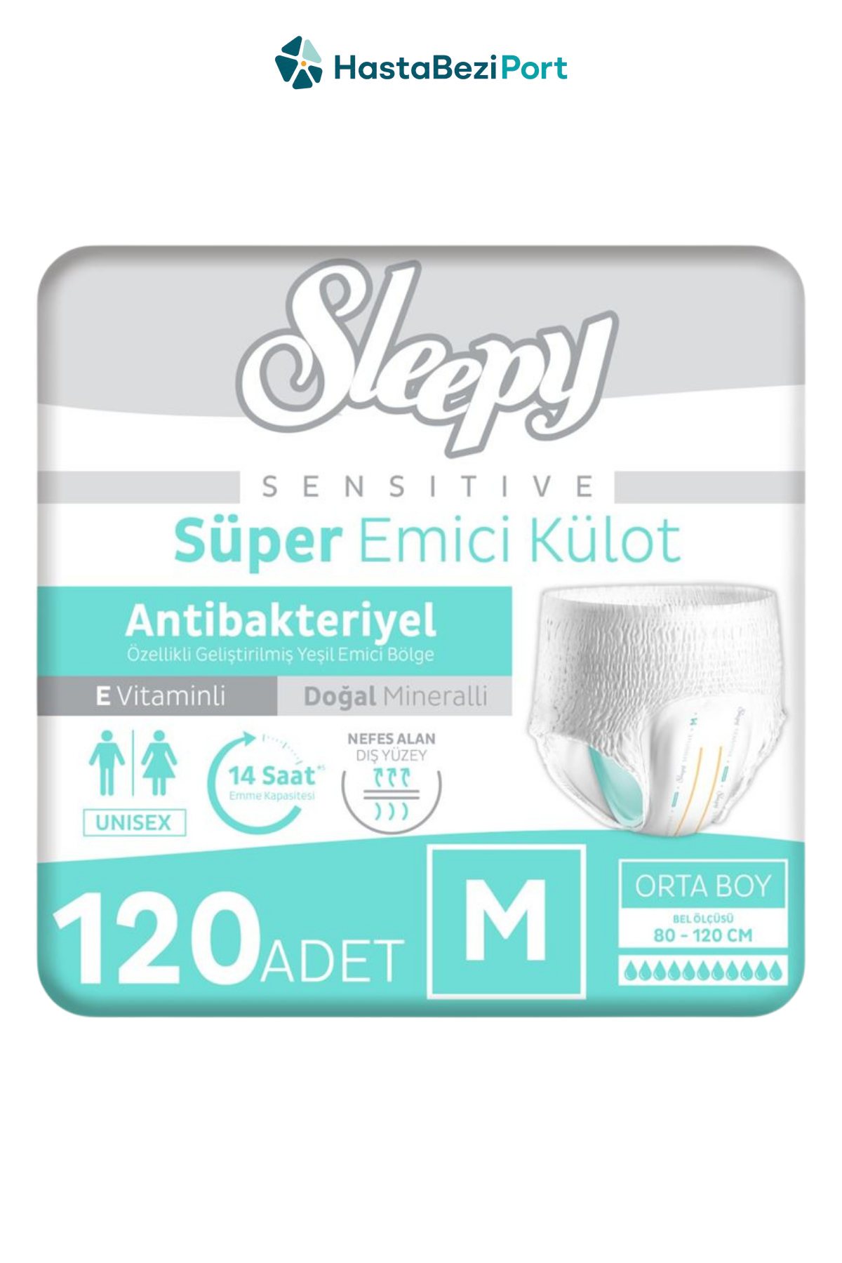 Sleepy Sensitive Antibakteriyel Emici Külot Medium 30x4 120 Adet