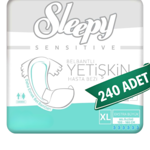 Sleepy Yetişkin Hasta Bezi Bel Bantlı Hasta Bezi XL Beden 240 Adet | XLarge Boy Yüksek Emicilik