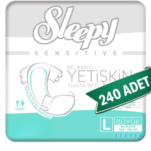 Sleepy Yetişkin Hasta Bezi Bel Bantlı Hasta Bezi L Beden 240 Adet | Large Boy Yüksek Emicilik
