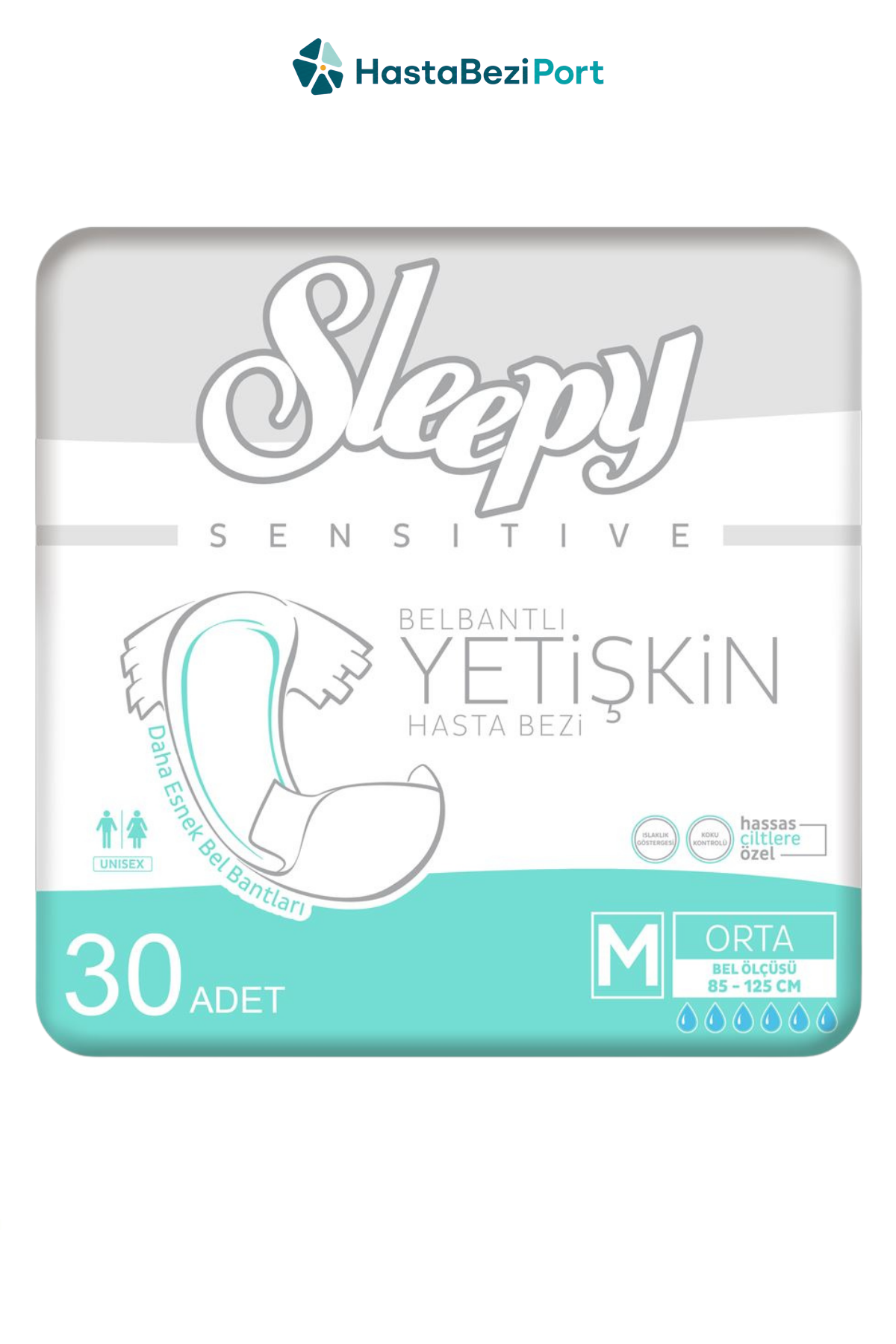 Sleepy Yetişkin Hasta Bezi Bel Bantlı Hasta Bezi M Beden 30 Adet | Medium Boy Yüksek Emicilik