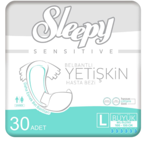 Sleepy Yetişkin Hasta Bezi Bel Bantlı Hasta Bezi L Beden 30 Adet | Large Boy Yüksek Emicilik