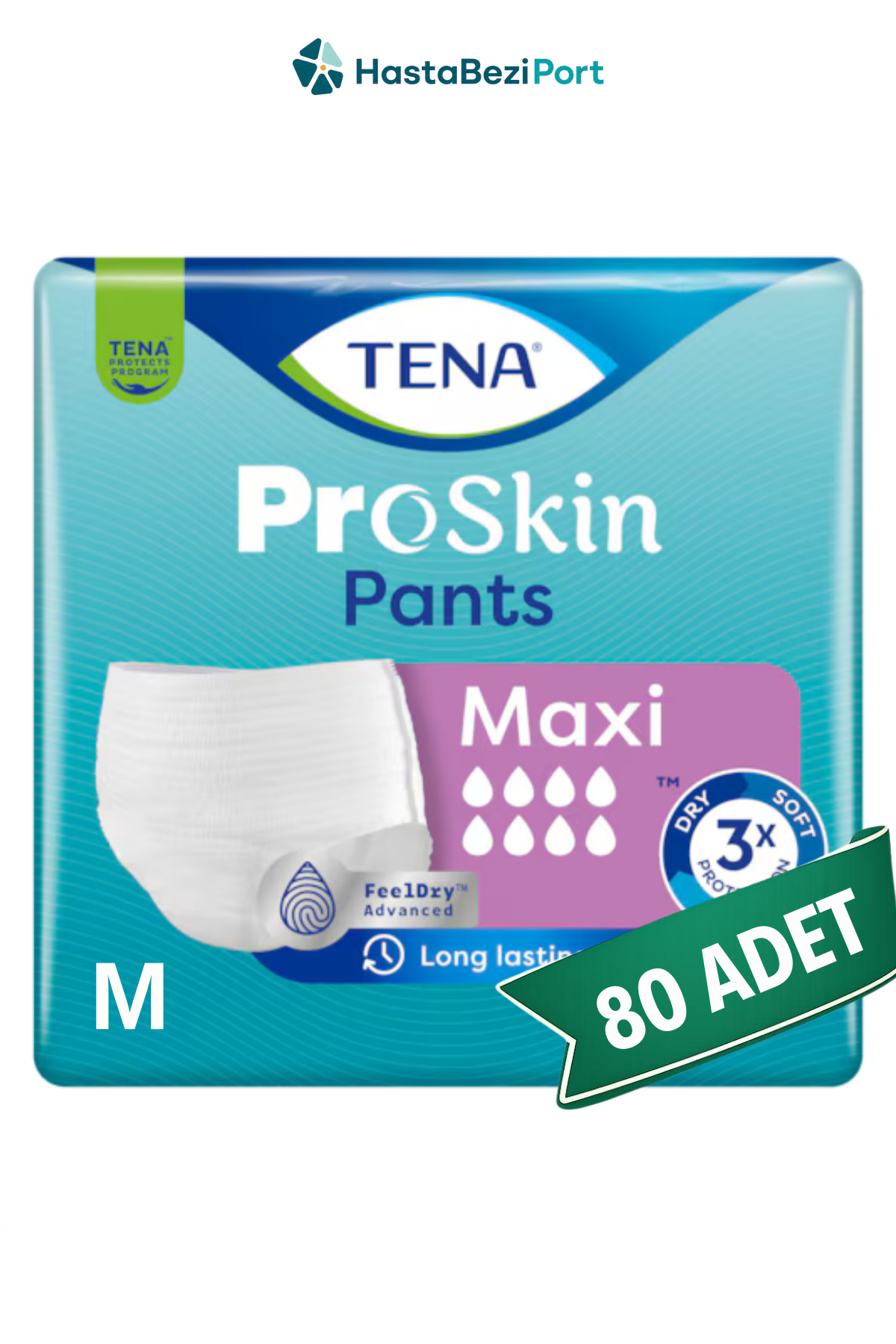 TENA ProSkin Pants Maxi Emici Külot Hasta Bezi M Beden 80 Adet | Medium Boy Yüksek Emicilik