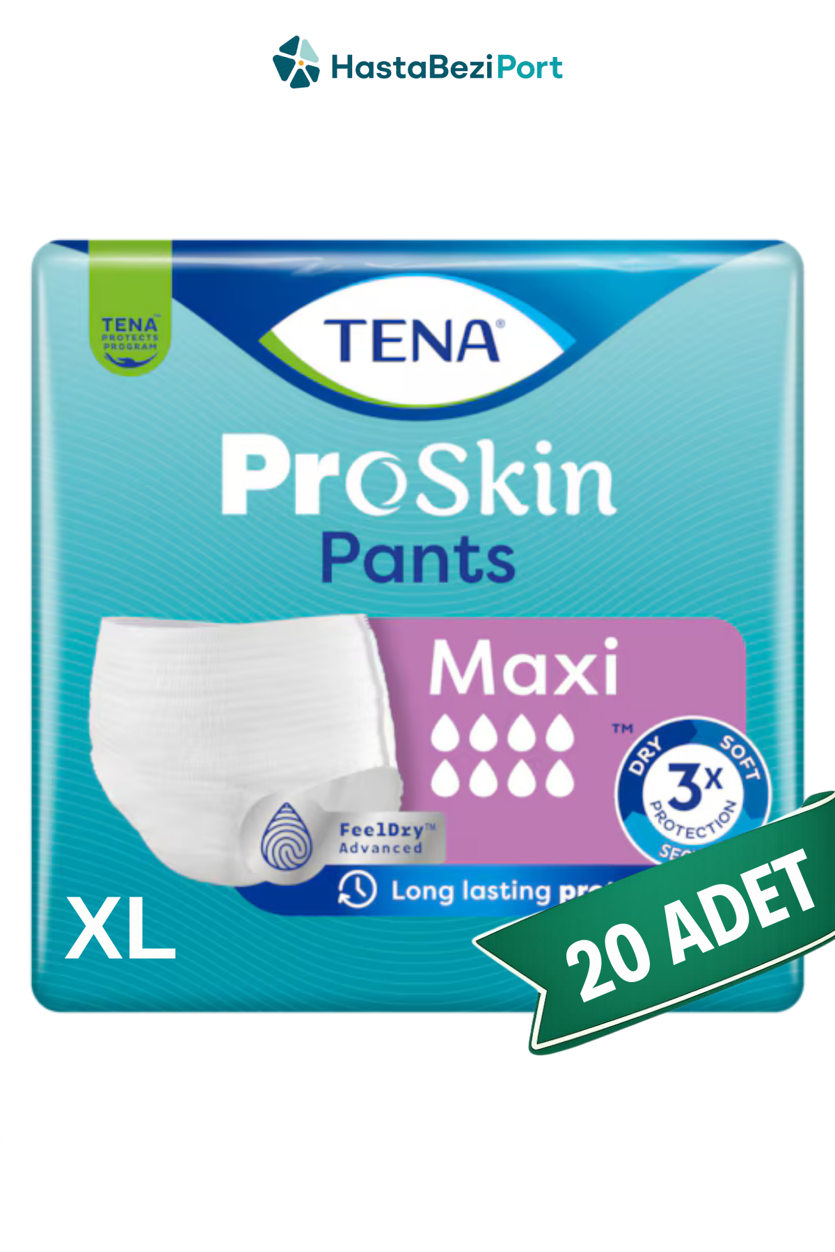 TENA ProSkin Pants Maxi Emici Külot Hasta Bezi XL Beden 20 Adet | XLarge Boy Yüksek Emicilik