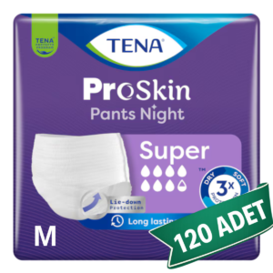 TENA ProSkin Pants Night Süper Emici Külot Hasta Bezi M Beden 120 Adet | Medium Boy Yüksek Emicilik