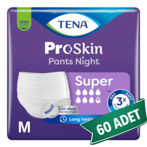 TENA ProSkin Pants Night Süper Emici Külot Hasta Bezi M Beden 60 Adet | Medium Boy Yüksek Emicilik