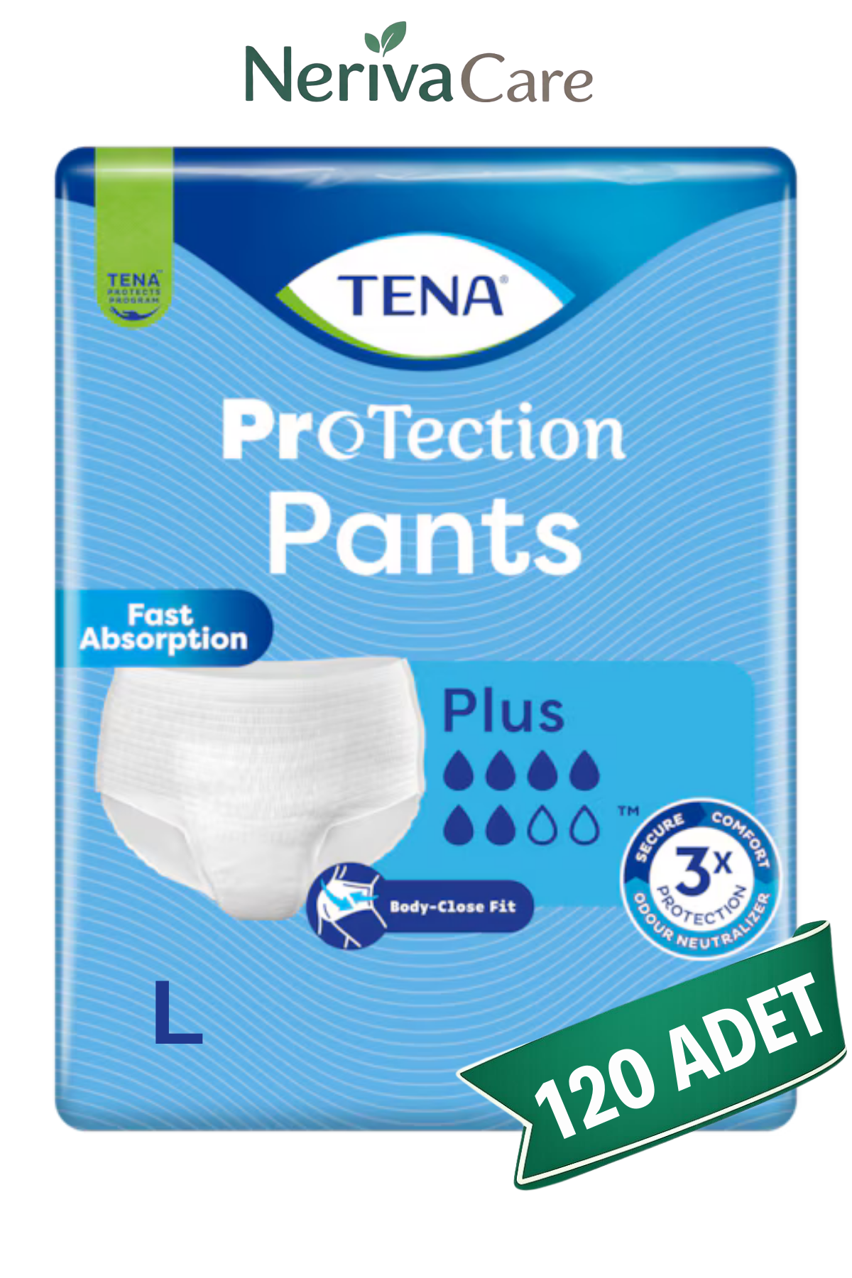 TENA ProTection Pants Plus Emici Külot Hasta Bezi L Beden 120 Adet | Large Boy Orta Emicilik
