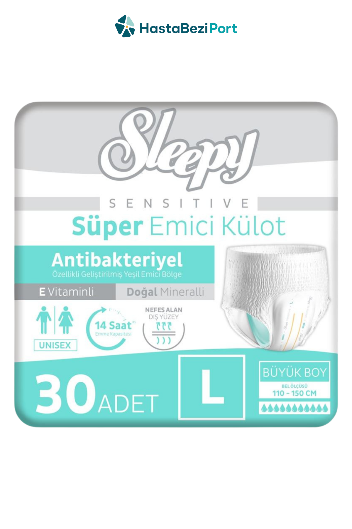 Sleepy Sensitive Antibakteriyel Emici Külot Large 30 Adet