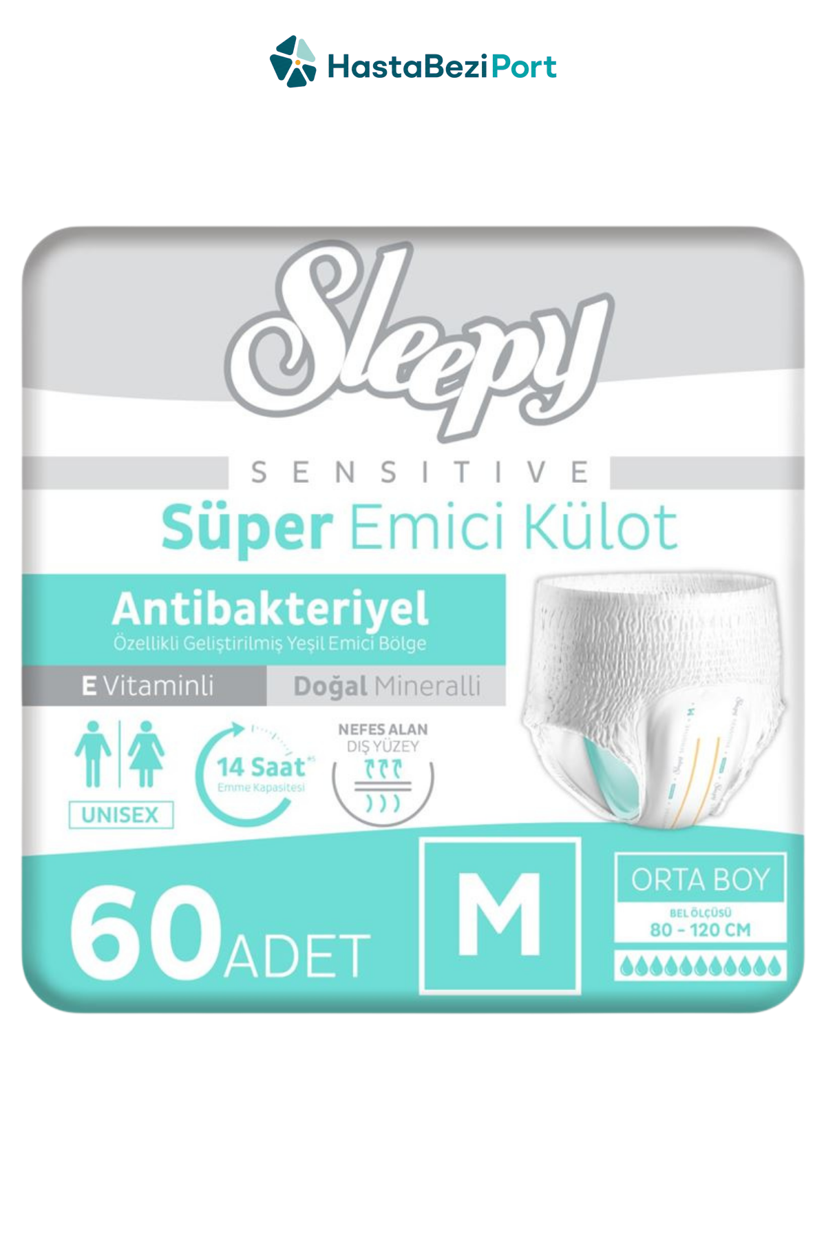 Sleepy Sensitive Antibakteriyel Emici Külot Medium 30x2 60 Adet