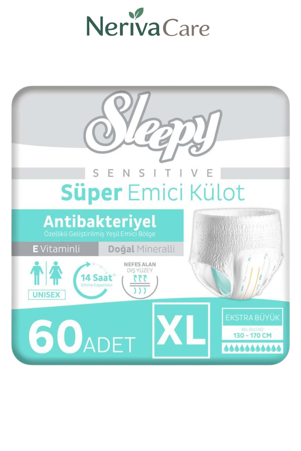 Sleepy Sensitive Antibakteriyel Emici Külot Xlarge 30x2 60 Adet