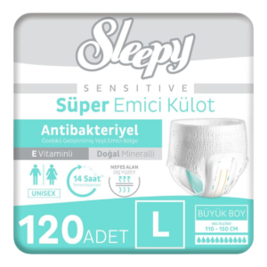 Sleepy Sensitive Antibakteriyel Emici Külot Large 30x4 120 Adet